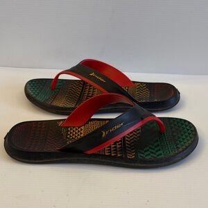 RIDER Black and Red Flip Flops - Men's Size 9 (EU 43)